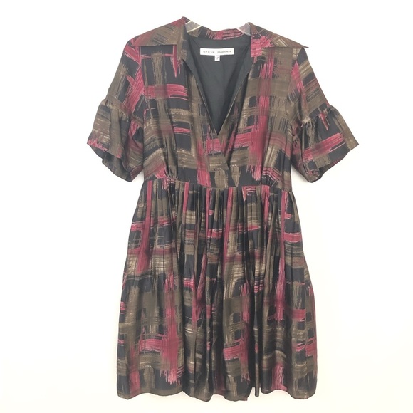 Steve Madden Size 8 Surplice Pleated Dress - Picture 1 of 3